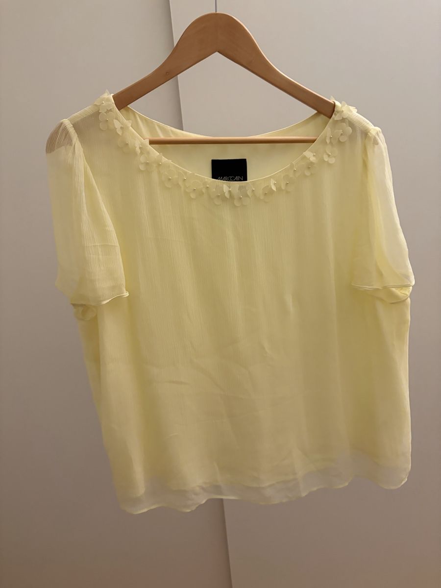 Marc Cain Camicette: Marc Cain Glam Bluse Creme Gr. L mit Blüten – Nuovo (secondo la descrizione) da Zürich venduto da jak_89nh