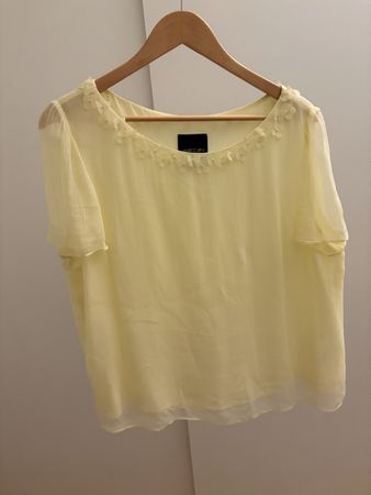 Marc Cain Glam Bluse Creme Gr. L mit Blüten
