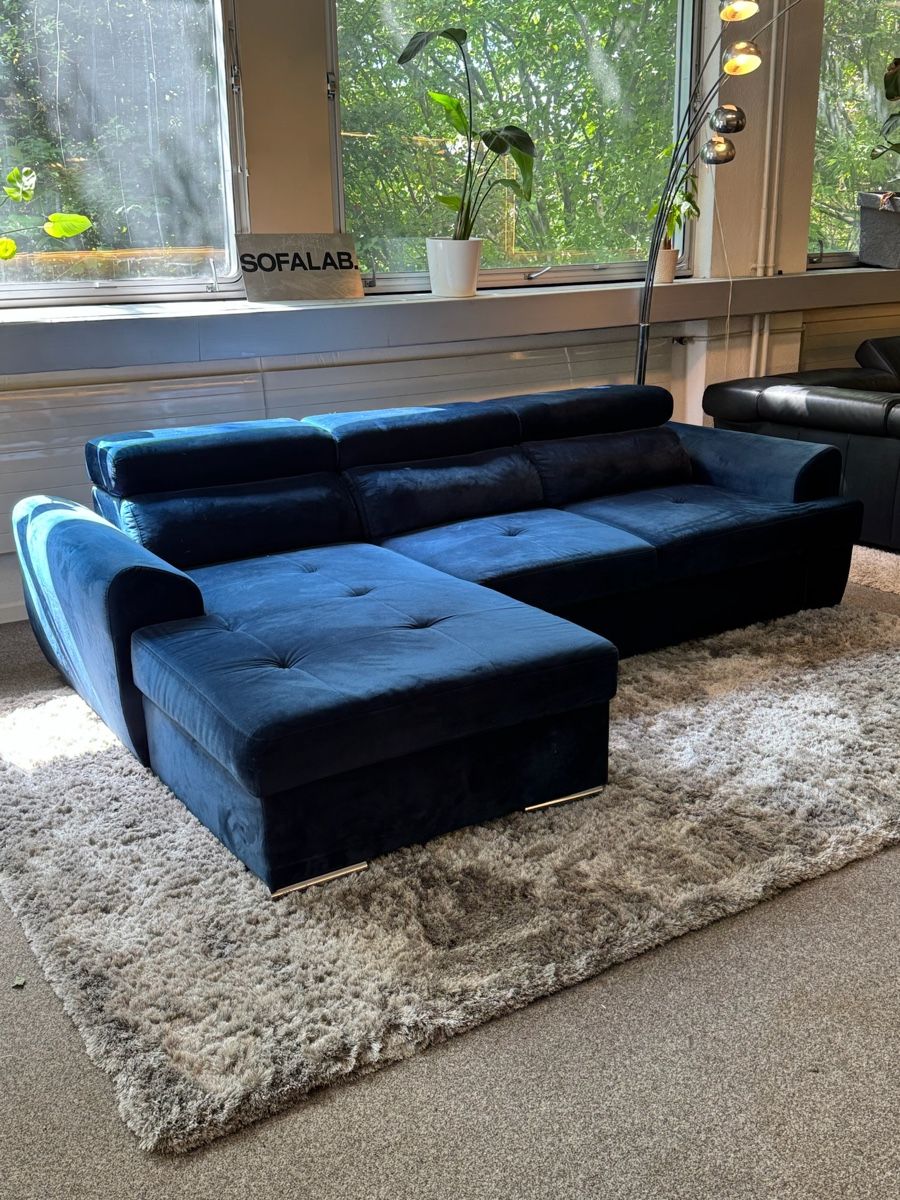 Divani: Ecksofa Marineblau mit Schlaffunktion – Usato da Fehraltorf venduto da Sofalab.swiss 1