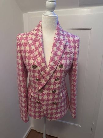 Holland Cooper Knightsbridge Blazer Pink/Crème Tweed  UK 12