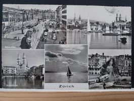 ZH, e 9222, 5 Ansichten Stadt Zürich um 1955