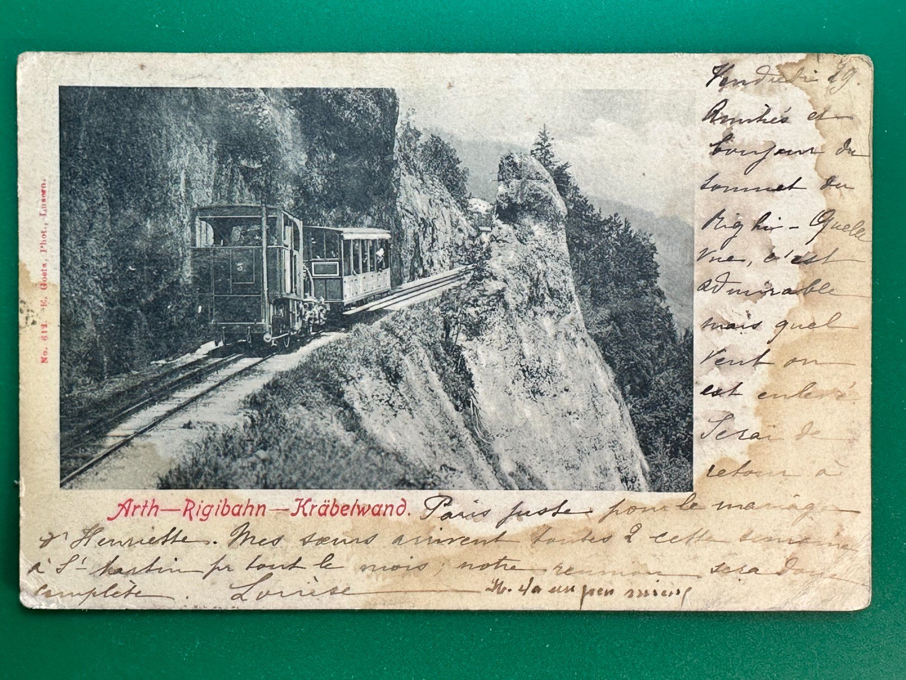 Cartoline postali: Arth-Rigibahn-Kräbelwand - 1902 !!! – Usato da Steg VS venduto da danwer74