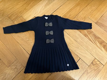 Dunkelblaues Strickkleid von Artesania Granlei in Grösse 3 J