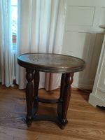 Beistelltisch Holz mit Messingplatte rund gebraucht