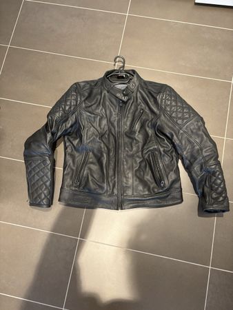 Bogotto Motorrad Jacke Leder Schwarz Gr. 54 mit Protektor