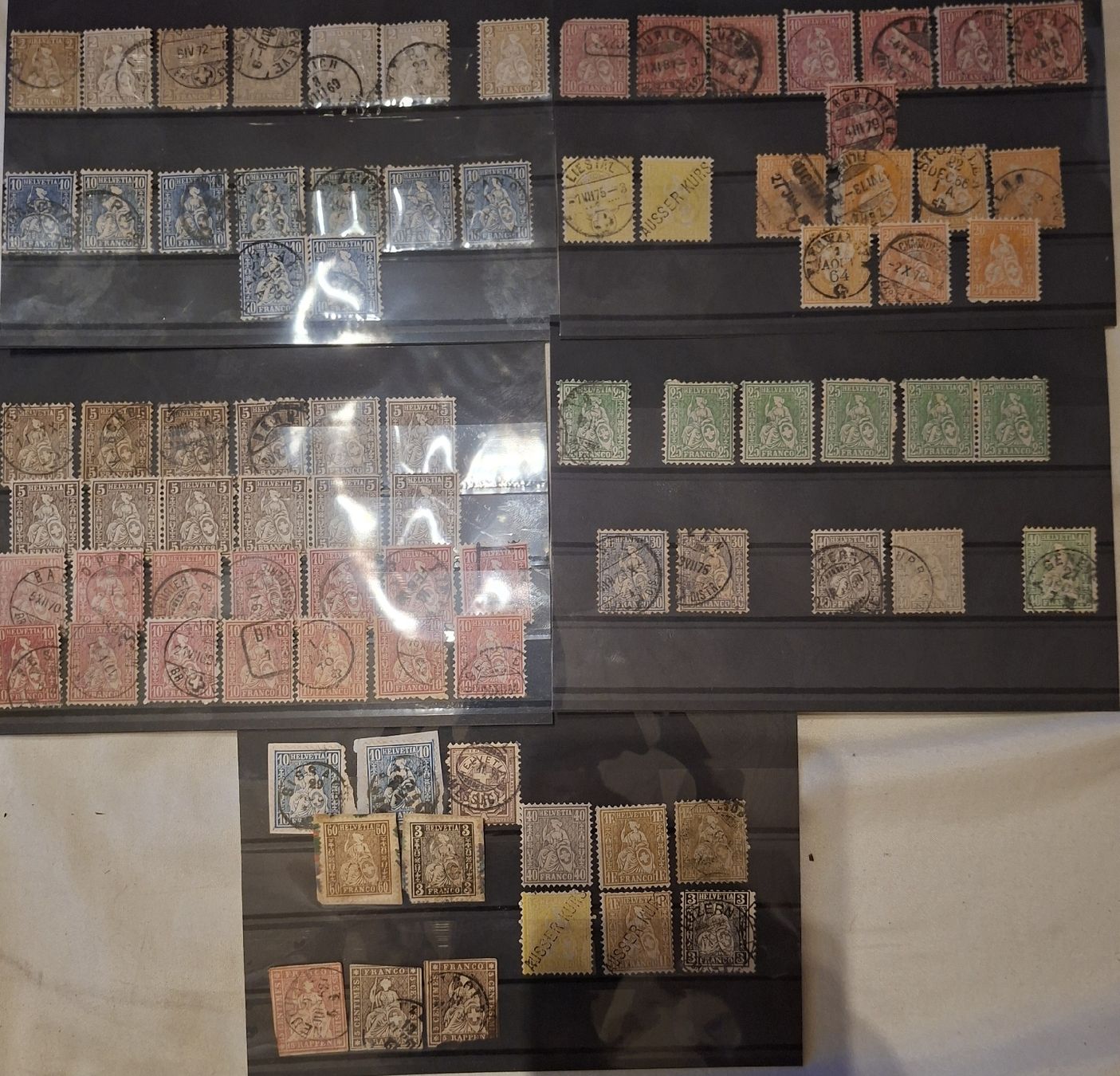 Alle Briefmarken: Lot Sitzende Helvetia div. – Gebraucht aus Balgach von SIMEON27