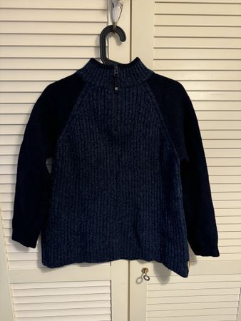 Armani Jeans Zip Neck Knit Wool  Sweater Blue