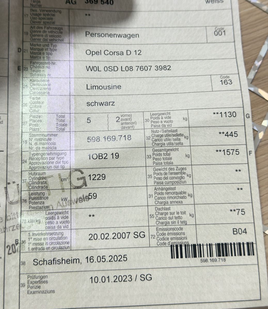 Opel Autos: Opel Corsa  – Gebraucht aus Burg AG von Rl-2390 2