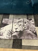 Moderne Wanddekoration  3-teiliges Bild (Schneeleopard)