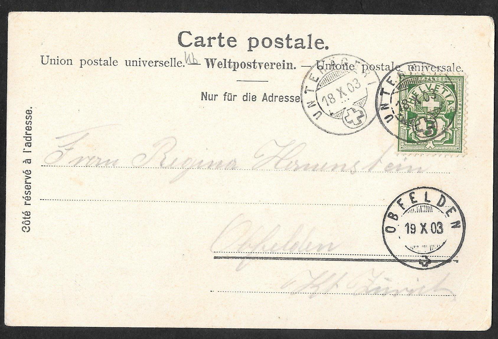 Cartoline postali: Unterägeri Kirchgasse und Seefeldstrasse – Usato da Olten venduto da clotaldi 1