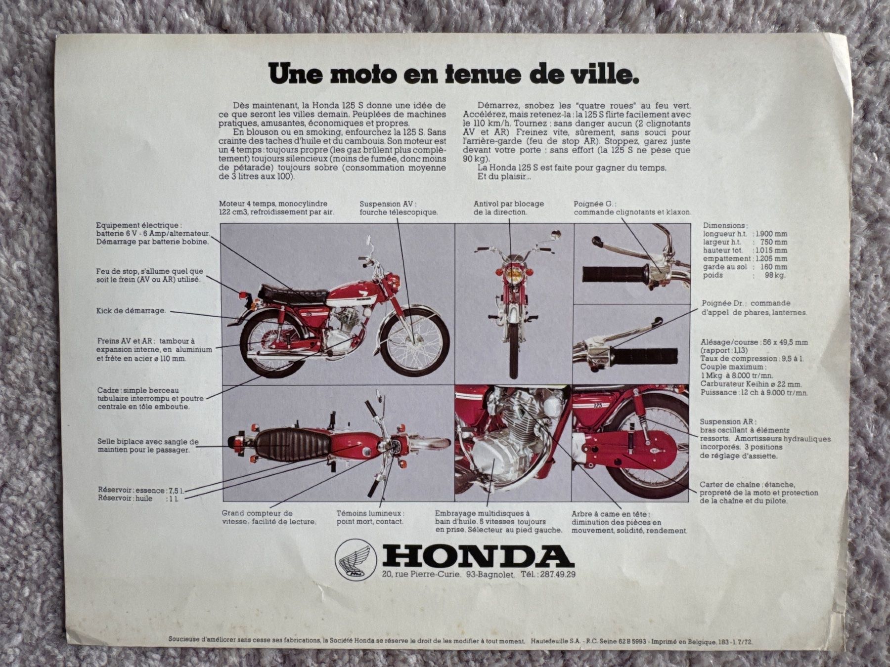 Honda Strada: Honda CB125 / CB 125 S – Usato da Morrens VD venduto da kawah2 1