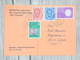 CL12 Carte Postale + Timbre Suisse 1965 Thème Aviation