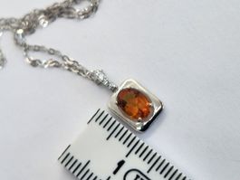Halskette Silber 925 mit Whiskey Citrin Anhänger, neuwertig!