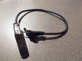 Armband schwarz,  Kunstleder, geflochten