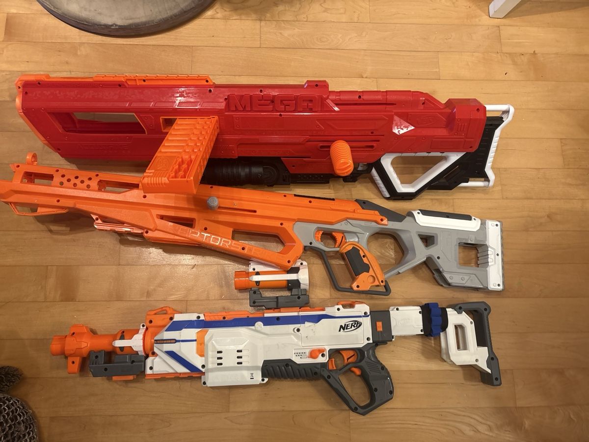 Nerf Spielzeuge: 3 Nerf Blaster Mega Raptorstrike Modulus Set – Gebraucht aus Neerach von Opahl 1