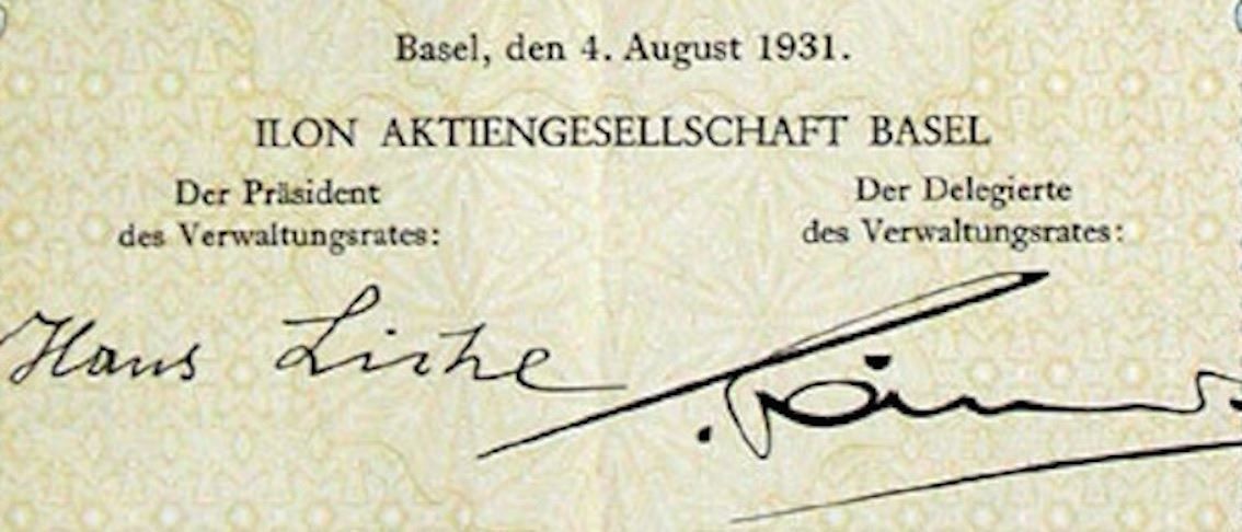 Documenti: Ilon AG, Basel - 1931 – Usato da Solothurn venduto da Sgasche 1