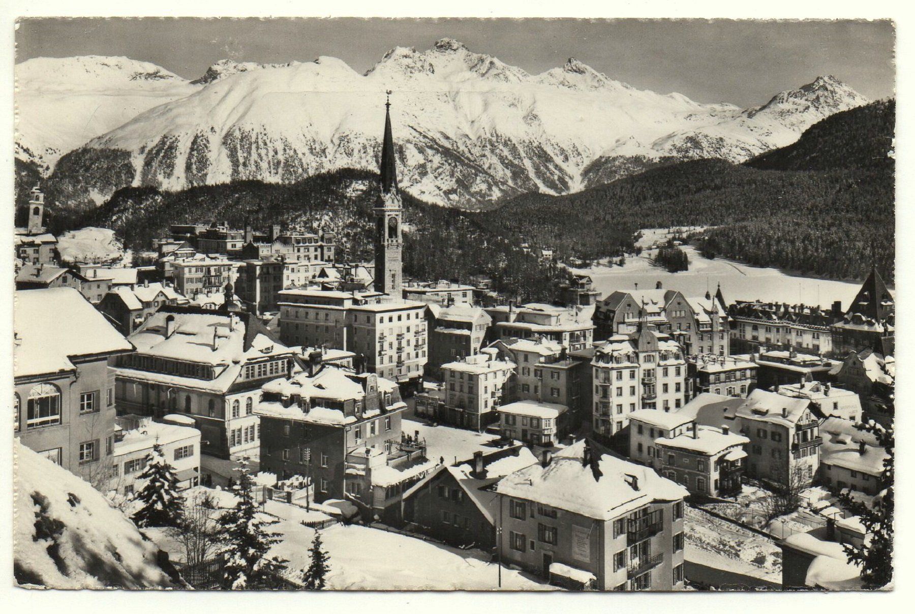 Cartes postales: ST. MORITZ-DORF mit der Languardkette – D'occasion à Jona par philajona