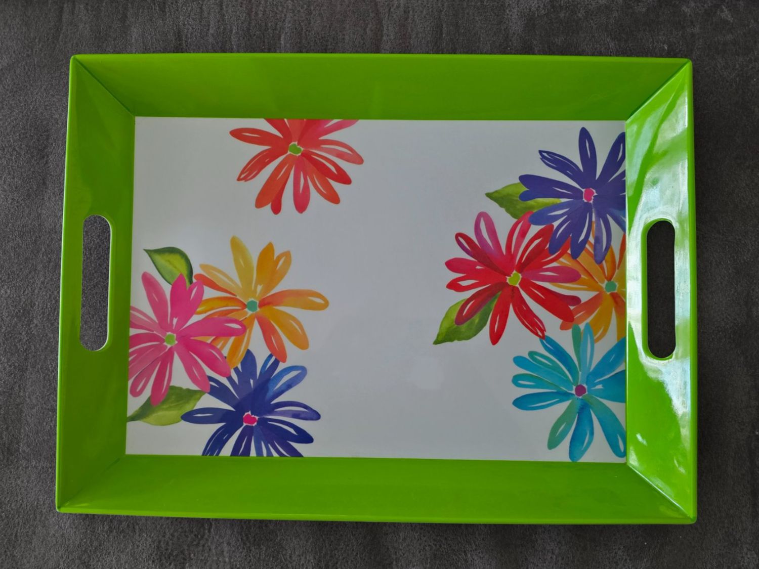Piatti di portata: Frühlings Tablett Serviertablett Blumenmuster, Grün, Neu! – Usato da Liestal venduto da Gitterli01 2