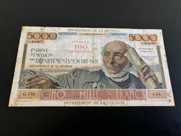 5000 Francs Schoelcher ÎLE DE LA RÉUNION 1971 P.56b