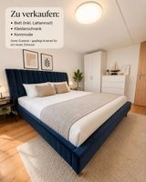 Schlafzimmer-Set mit Bett, Premium-Matratze + IKEA Möbel