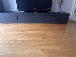 TV-Lowboard dunkelgrau mit Schubladen guter Zustand