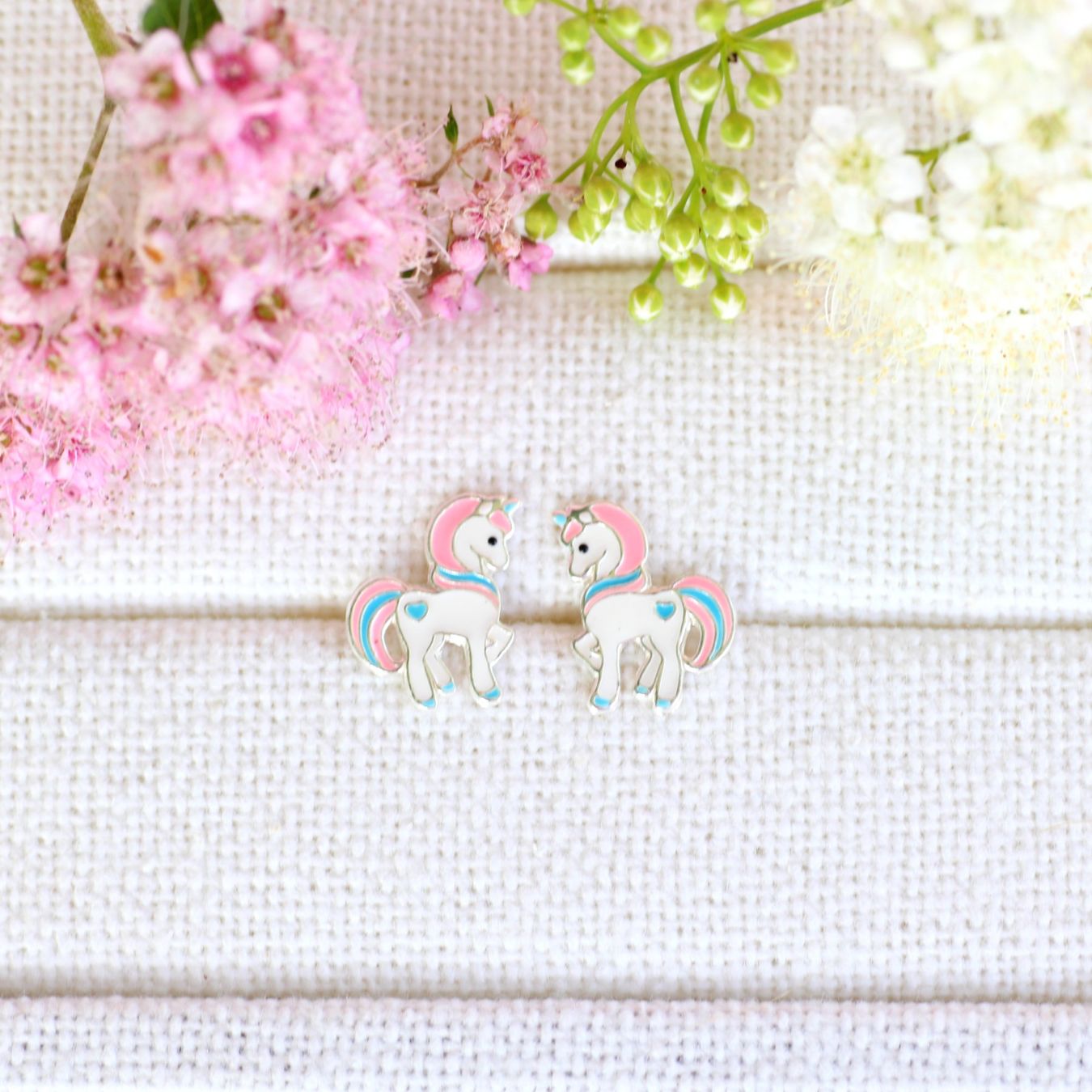 Orecchini pendenti & Orecchini a lobo: Kinder Ohrringe rosa EINHORN 925 Silber – Nuovo e nell'imballaggio originale da Stallikon venduto da Bergli18 3