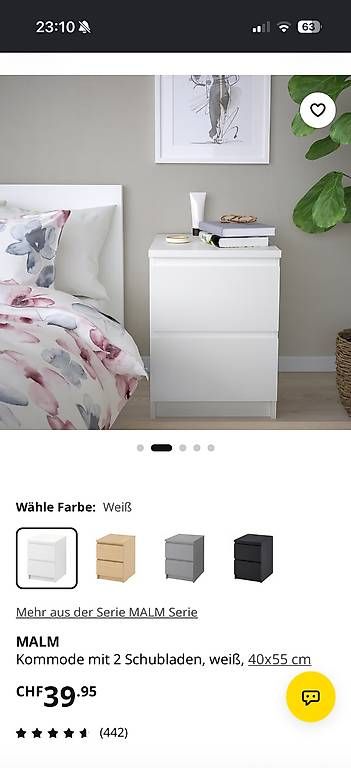 Comodini: Malm Nachttisch 2x weiss – Usato da Niederhasli venduto da des_6w9f 1