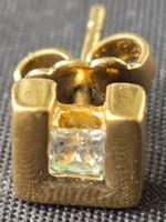 Boucle d'oreille plaqué  or jaune 10 mi.avec pierre facettés