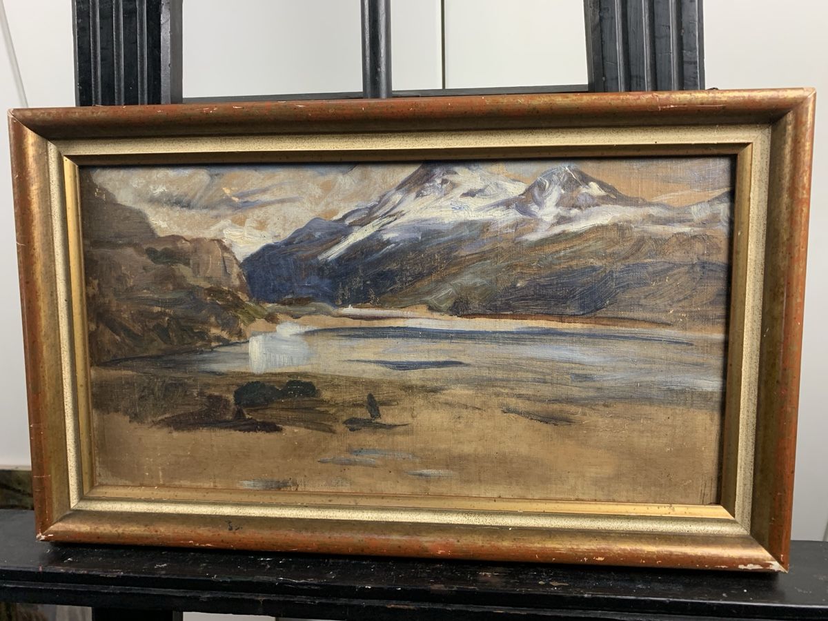 Gemälde: Silsersee 19.jh Ölstudie – Gebraucht aus Wolfhalden von SecondAntique