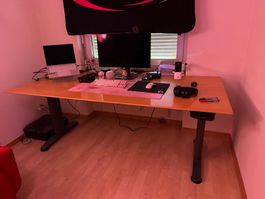 Massiver Steh-Schreibtisch mit Holzplatte (Officedesk)