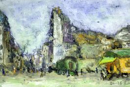 MAX ZUBER (Swiss, 1951–2021) Stadtansicht, Mischtechnik 1971