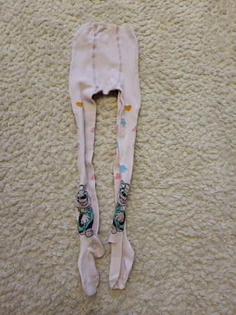 Rosa Strumpfhose Gr. 98/104 mit Herzen & Hundemotiv