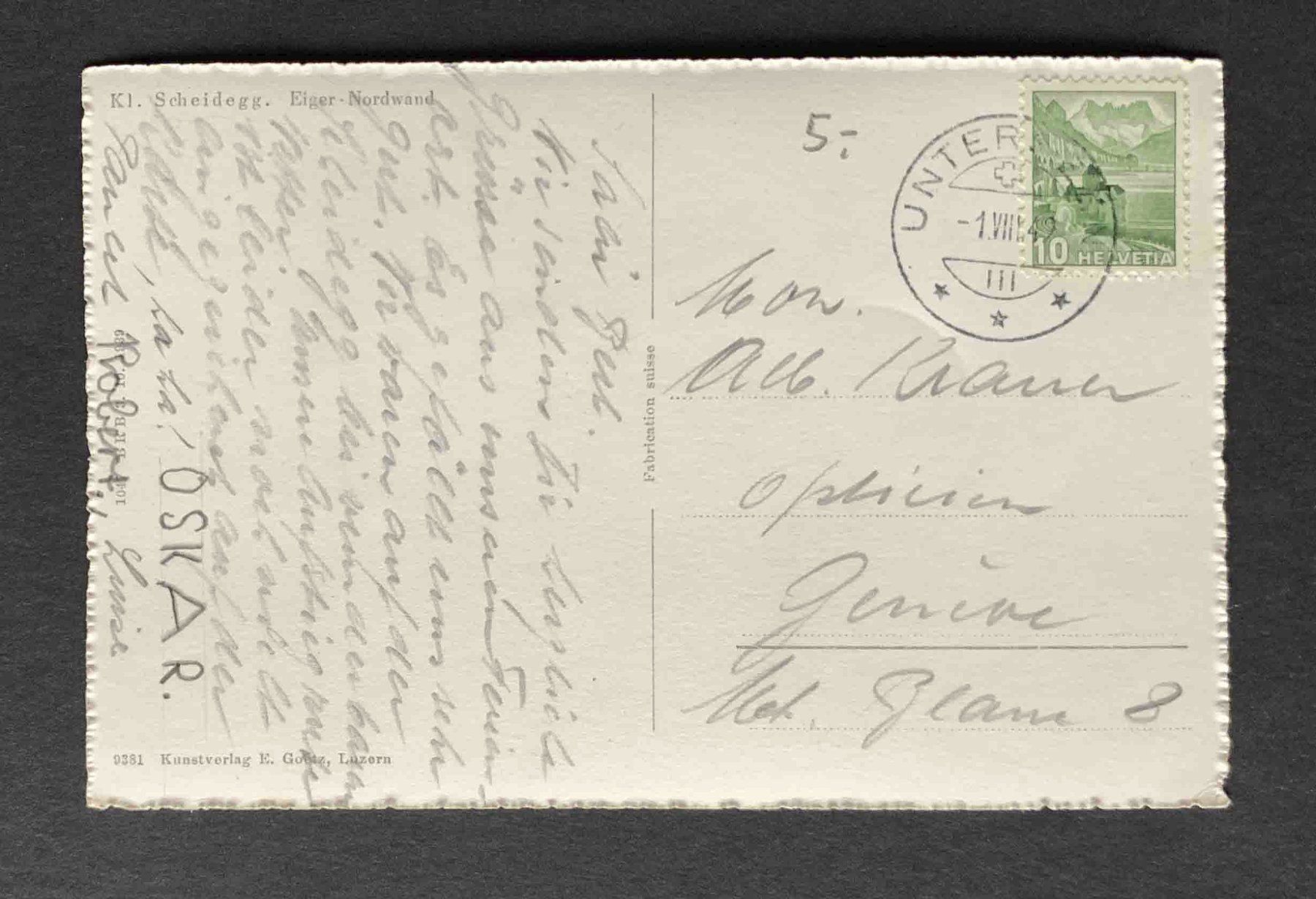 Cartes postales: AK Kl Scheidegg Eiger Nordwand – D'occasion à Goldau par artelier1 1