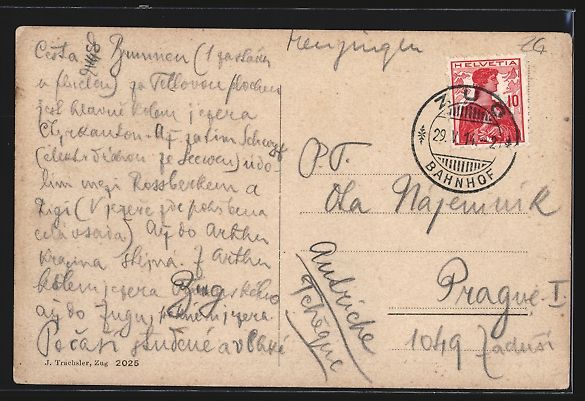 Cartoline postali: Menzingen /ZG, lesender Mönch am Kloste – Usato da Berlin venduto da bartko-reher 1