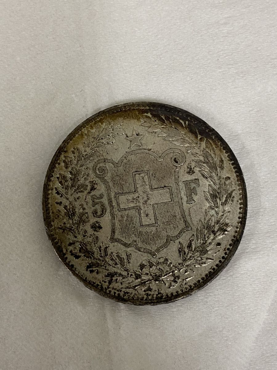 Tutti le monete: Schweizer 5 Franken Silbermünze 1890 B – Usato da Dietikon venduto da brocki-eyra 3