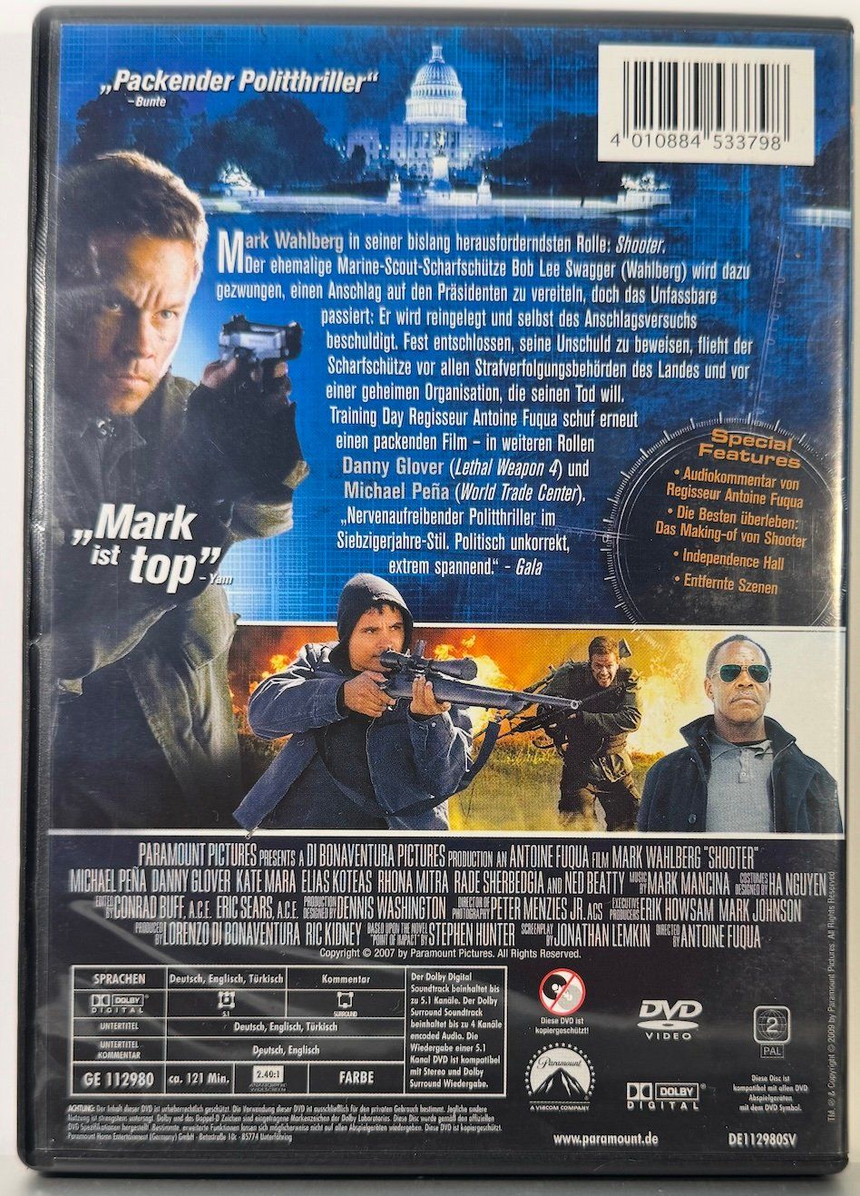 Tutti i DVDs: DVD SHOOTER - MARK WAHLBERG – Usato da Wisen venduto da gigisna 2