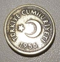 Türkei, Turkey 5 Kurus, Messing 1956