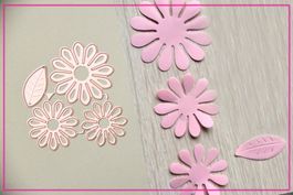 Blümchen mit Blatt - Stanzschablone