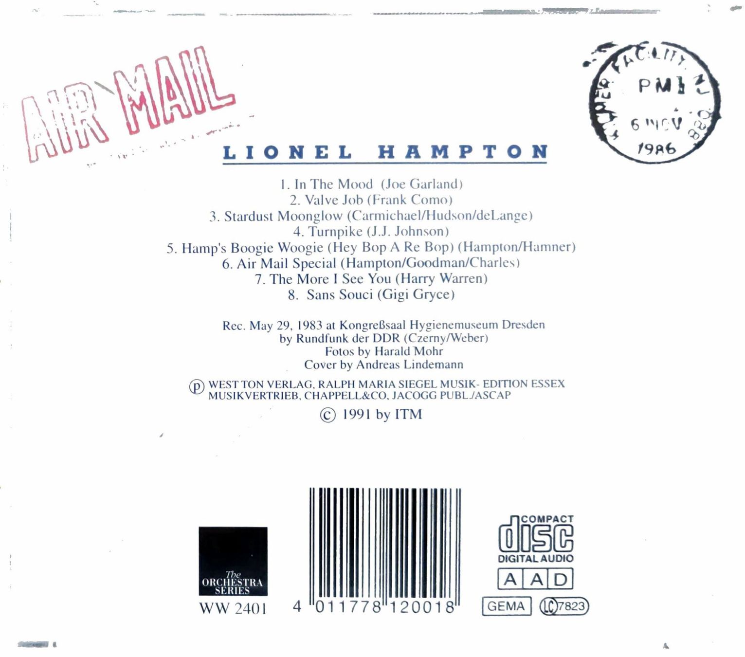 CD: Lionel Hampton; Air Mail Special – Usato da Burg AG venduto da Franklin5736 1