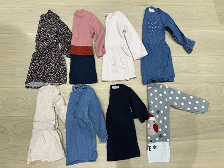 Lot 8 robes manches longues 3 ans 98cm fille automne hiver p
