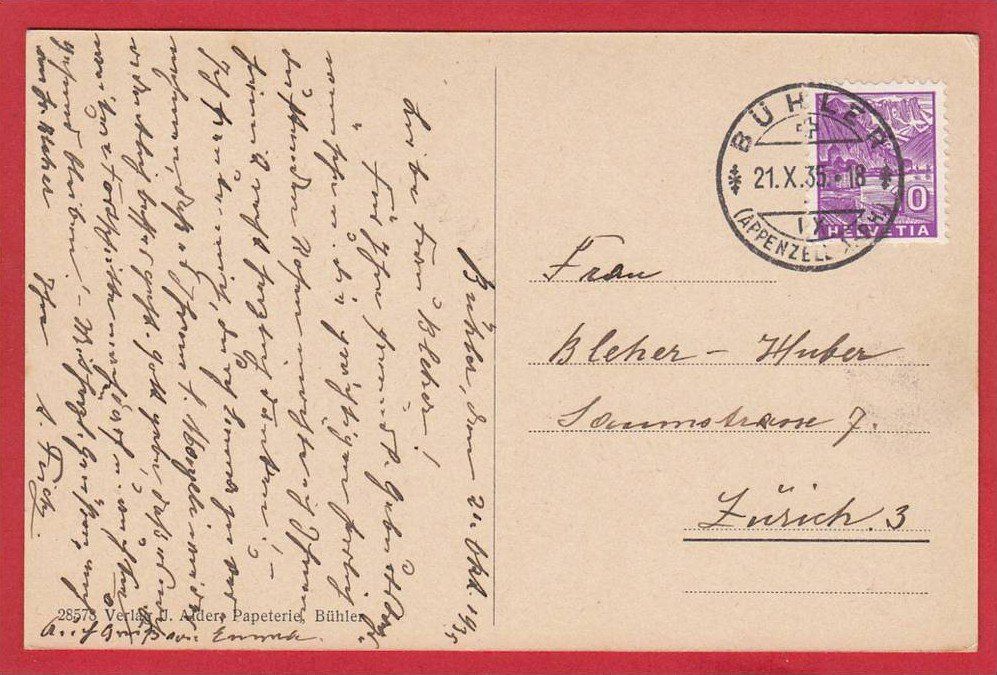 Cartoline postali: BÜHLER, LICHTDRUCK – Usato da Grüningen venduto da Kartenlaube 1