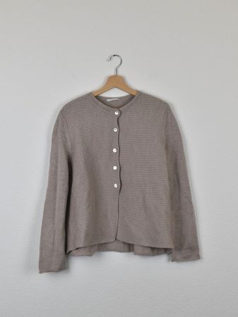 Hubert Gasser Strickjacke, Rosébeige, Gr.L, 100% Merinowolle