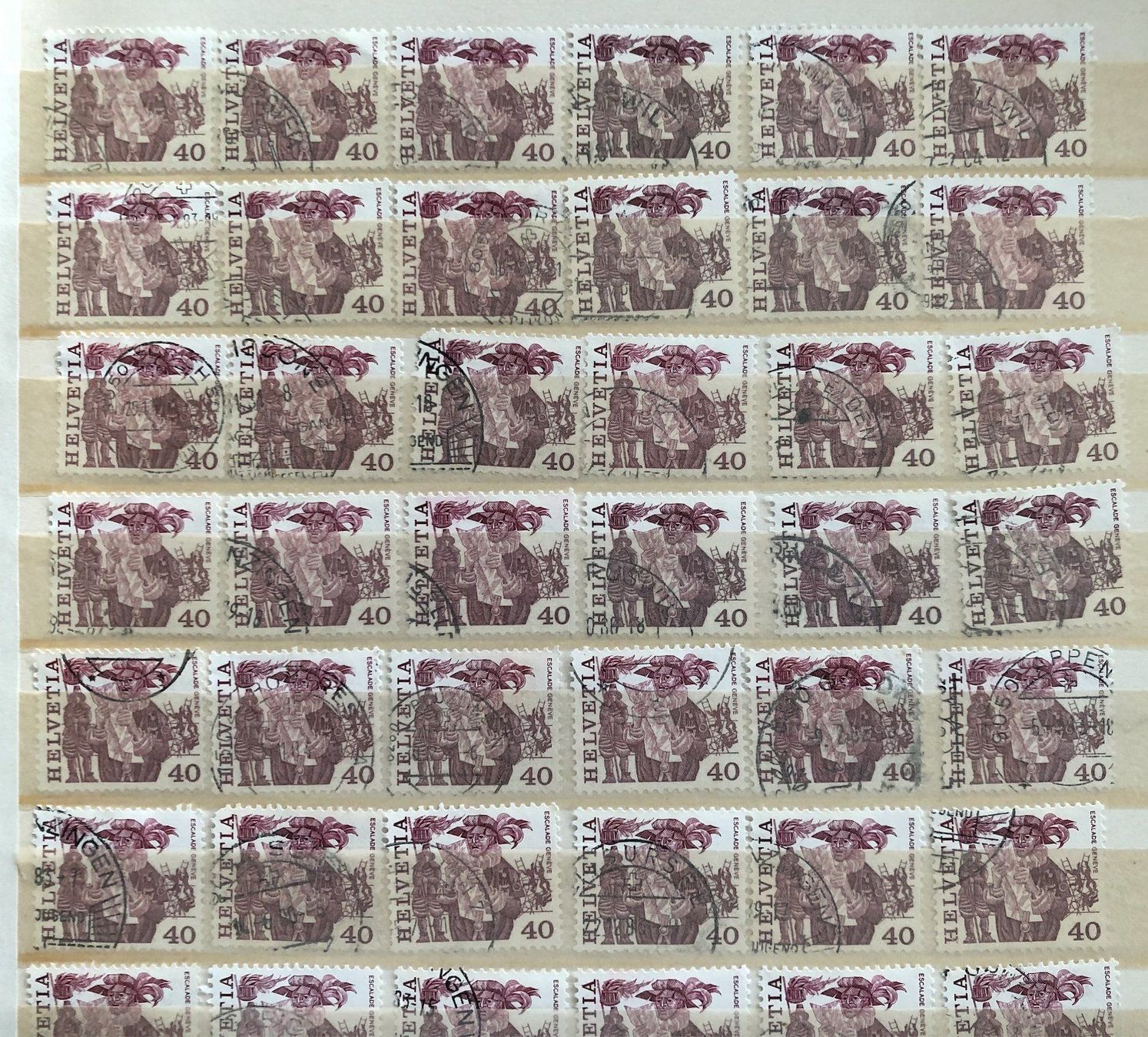 Tutti i francobolli: Nr.598 mit Stempel 60 Stück – Usato da Aarau venduto da Billa007 1