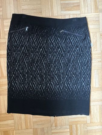 Gerry WEBER Rock Jupe schwarz grau 44 NEU m.Taschen Viscose