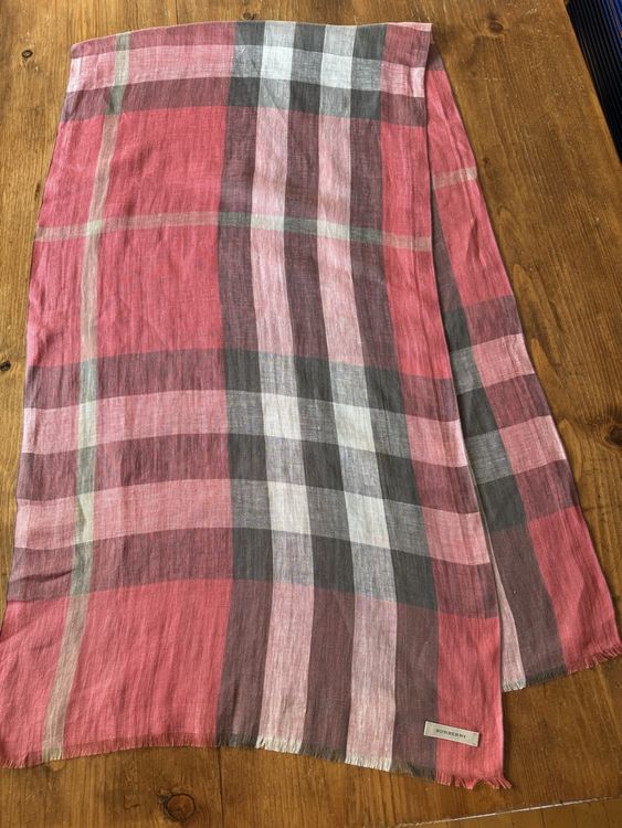 Original Burberry Schal rosa grau Kaufen auf Ricardo