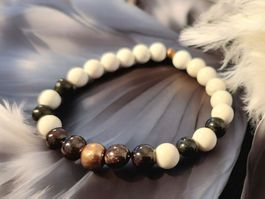 Armband Magnesit,  Turmalin,  Granat,  Kupfer