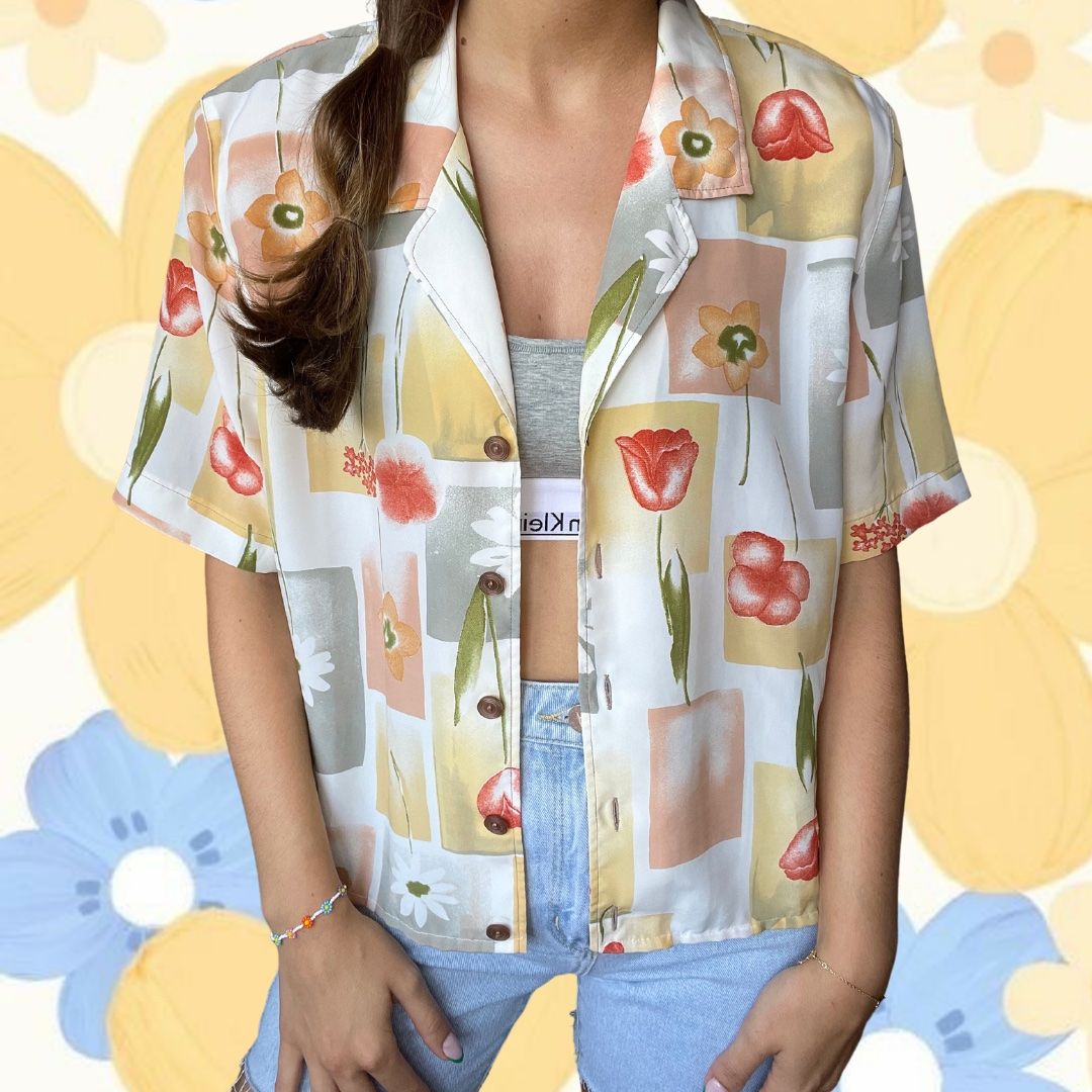 Camicette: Shirt with flower patterns (vintage) – Usato da Nyon venduto da Vivafripa 1