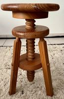Vintage Drehhocker Massivholz Werkstatt,Architektenhocker.