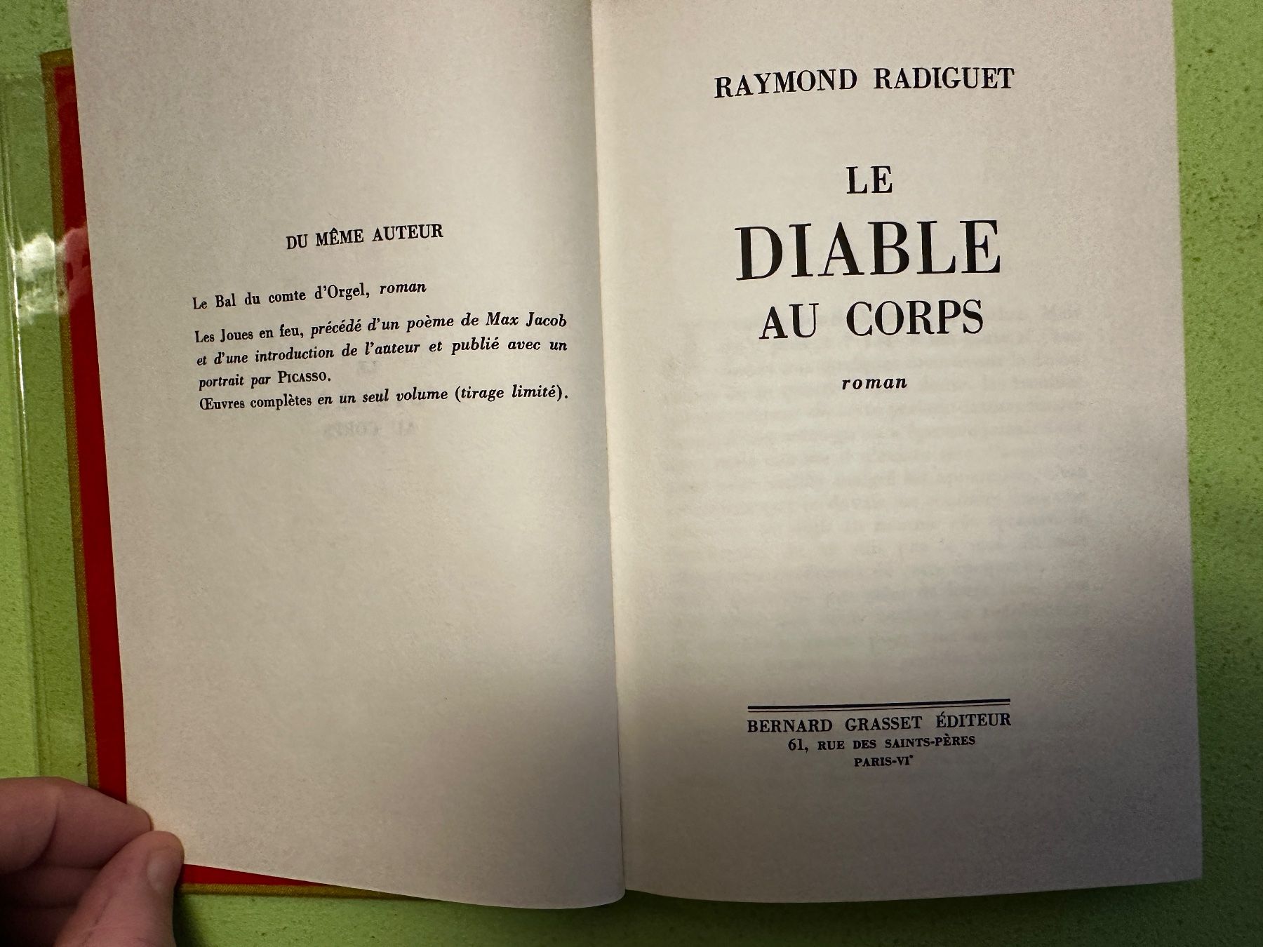 Libri: Raymond Radiguet: Le diable au corps. 1966 – Usato da Zürich venduto da allp 1