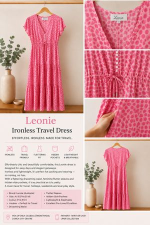 Leonie Australia Pink Maxi Dress – Ironless Travel Dress wit